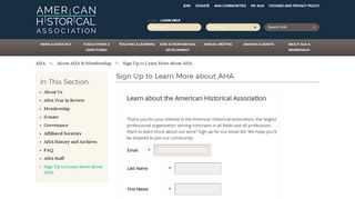 
                            8. Sign Up to Learn More about AHA | AHA