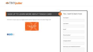 
                            10. Sign up to learn more about Tango Card - TINYpulse