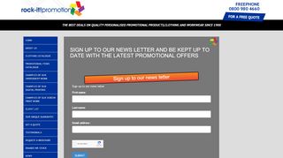 
                            2. sign up to news letter - rock-it promotions