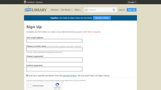 
                            9. Sign Up to Open Library | Open Library
