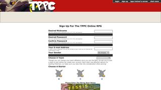 
                            1. Sign Up - TPPC Online RPG v8.0