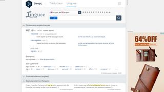 
                            1. sign up - Traduction française – Linguee