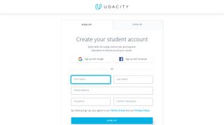 
                            9. Sign Up - Udacity