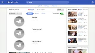 
                            3. Sign-Up Videos - Metacafe