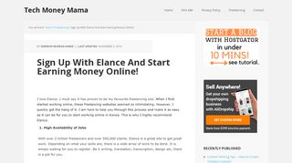 
                            2. Sign Up With Elance And Start Earning Money Online!