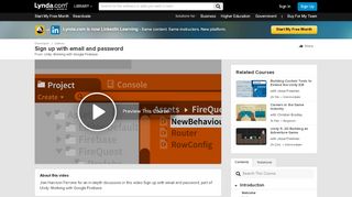 
                            3. Sign up with email and password - Lynda.com