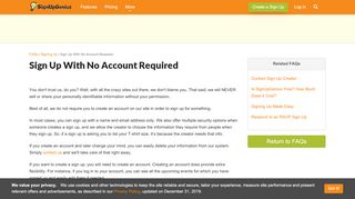 
                            6. Sign Up With No Account Required