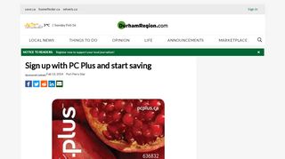 
                            8. Sign up with PC Plus and start saving | DurhamRegion.com