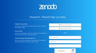 
                            8. Sign up - Zenodo