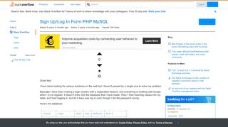 
                            4. Sign Up/Log In Form PHP MySQL - Stack Overflow