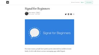 
                            8. Signal for Beginners – Martin Shelton – Medium