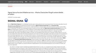 
                            8. Signal Iduna forciert Maklerservice – Marke Deutscher Ring Kranken ...
