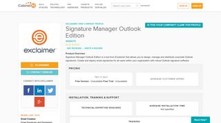 
                            11. Signature Manager Outlook Edition | Exclaimer | CabinetM