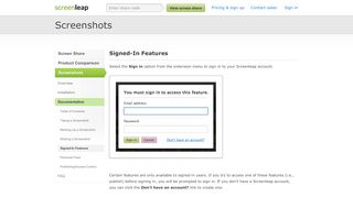 
                            6. Signed-In Features | Documentation | Screenleap Screenshots