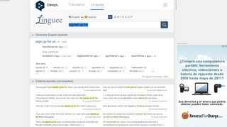 
                            6. signed up for - Spanish translation – Linguee