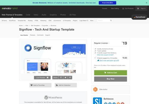 
                            9. Signflow - Tech & Startup Template by Schiocco | ThemeForest