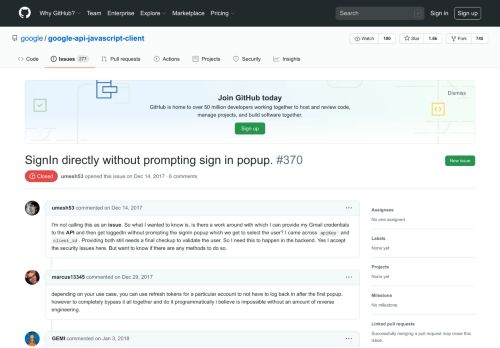 
                            3. SignIn directly without prompting sign in popup. · Issue #370 · google ...