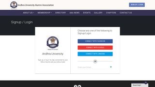 
                            10. SignIn / SignUp - Andhra University Alumni Association