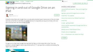 
                            7. Signing in and out of Google Drive on an iPad – International School ...