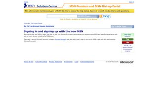 
                            4. Signing in and signing up with the new MSN - MSN Solution Center