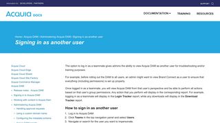 
                            10. Signing in as another user — Acquia Help Center