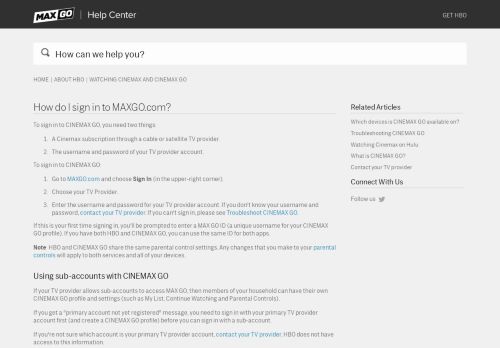 
                            5. Signing in to MAX GO – HBO GO