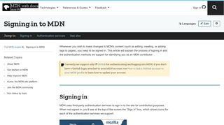 
                            1. Signing in to MDN - The MDN project | MDN