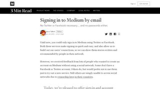 
                            10. Signing in to Medium by email – 3 min read