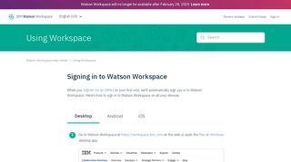 
                            2. Signing in to Watson Workspace – Watson Workspace Help Center