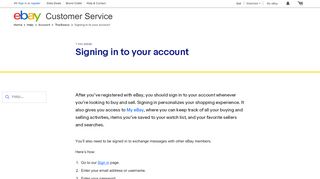 
                            7. Signing in to your account | eBay