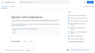 
                            7. Signing in with an Apple device - Google Account Help - Google Support