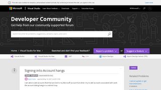 
                            10. Signing into Account hangs - Visual Studio Developer Community