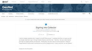 
                            9. Signing into Collector - GeoNet - Esri