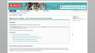 
                            2. Signing into uApply - the Graduate Admissions System
