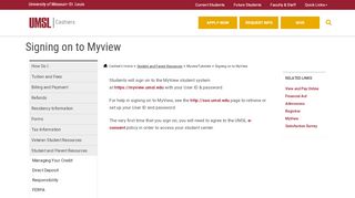 
                            2. Signing on to Myview - UMSL