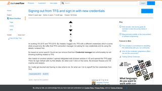 
                            9. Signing out from TFS and sign in with new credentials - Stack Overflow