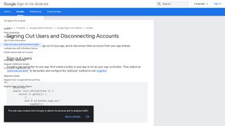 
                            7. Signing Out Users and Disconnecting Accounts | Google Sign-In for ...