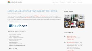 
                            11. Signing up and activating your Bluehost web hosting - Creative Heads