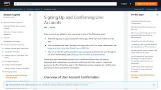 
                            7. Signing Up and Confirming User Accounts - Amazon Cognito