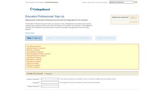 
                            8. Signing Up for a College Board Education Professional Account is free ...