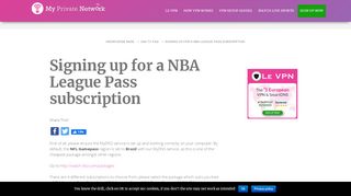 
                            11. Signing up for a NBA League Pass subscription : My Private Network