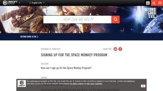 
                            2. Signing up for the Space Monkey Program - Ubisoft Support