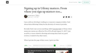 
                            11. Signing up in Udemy matters. From where you sign up matters too…