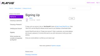 
                            1. Signing Up – PlayVIG