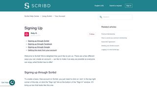 
                            3. Signing Up – Scribd Help Center - Scribd Support