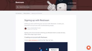 
                            6. Signing up with Restream | Restream Help Center