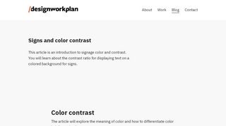 
                            10. Signs and color contrast - /designworkplan wayfinding design studio