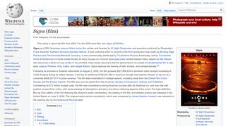 
                            1. Signs (film) - Wikipedia