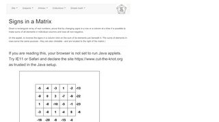 
                            3. Signs in a Matrix - Cut the Knot