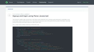 
                            6. Signup and login using Parse Javascript | Treehouse Community